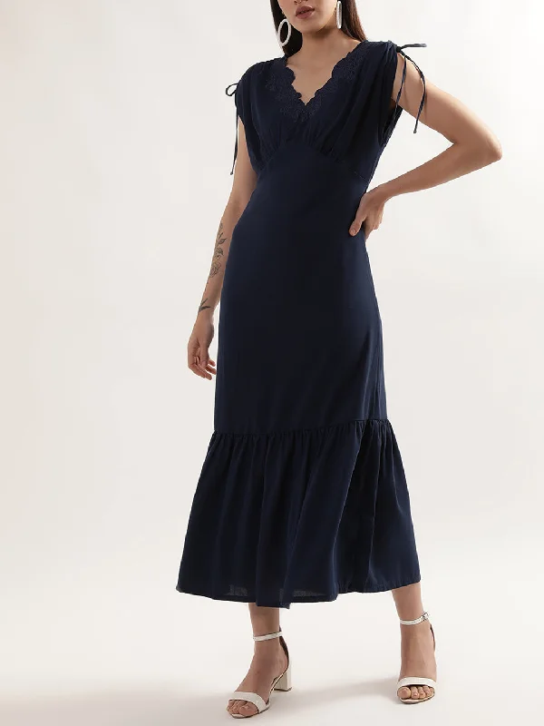 Women's Blouse with Rounded HemCentre Stage Women Navy Blue Dress