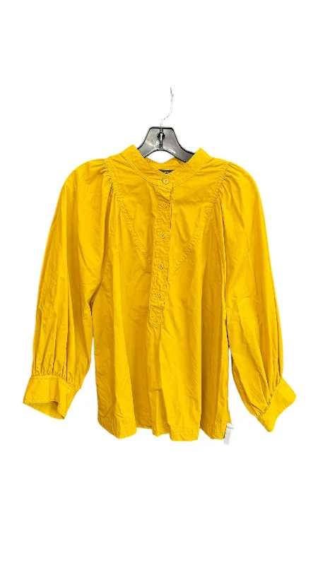 Women's High-Neck BlouseBlouse Long Sleeve By Banana Republic In Yellow, Size: Lp