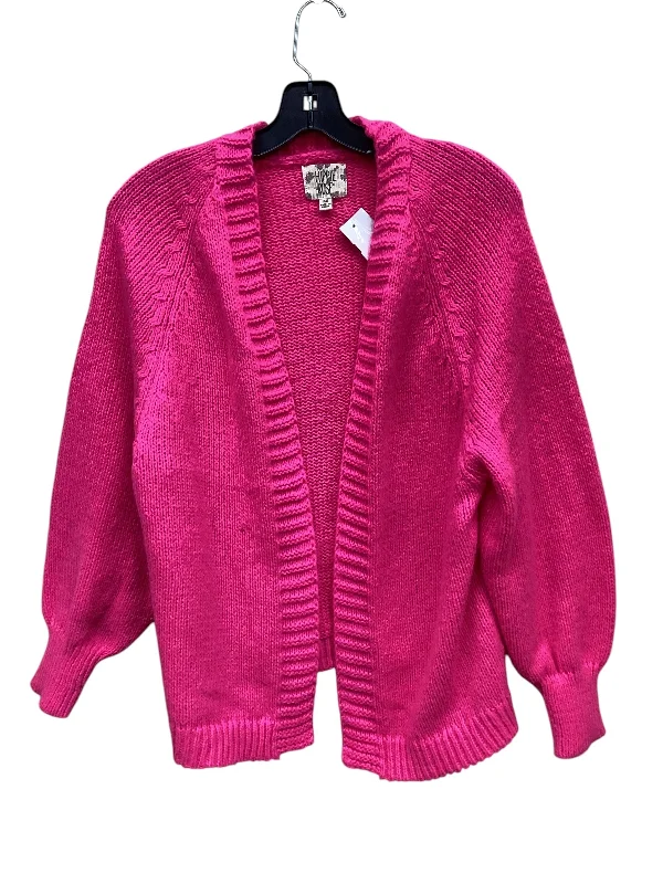 Women's Collarless Design SweatersSweater Cardigan By Hippie Rose In Pink, Size: Xs