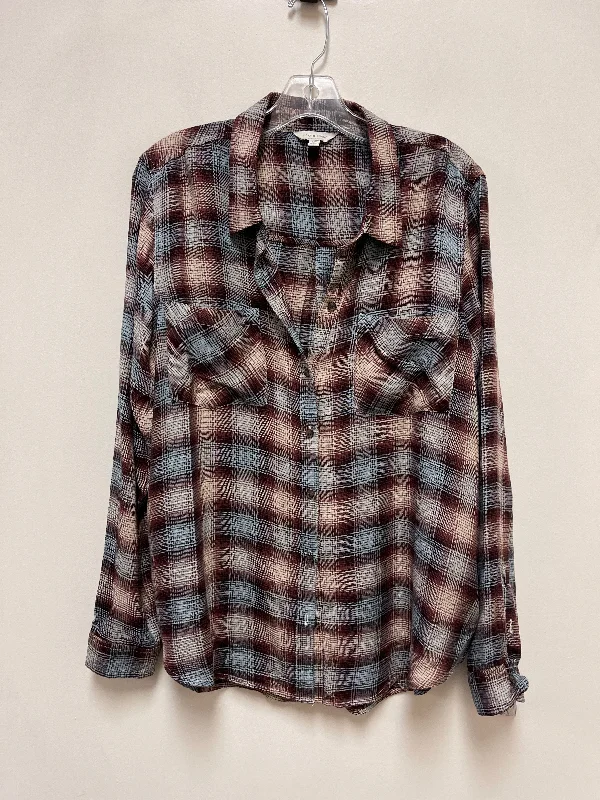 Women's Blouse for Special OccasionsBlouse Long Sleeve By Lucky Brand In Brown, Size: L