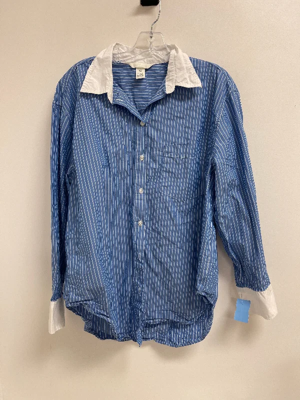 Women's Blouse with BeadsBlouse Long Sleeve By H&m In Blue, Size: M