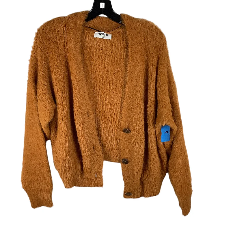 Women's Woolen SweatersSweater Cardigan By Double Zero In Orange, Size: L