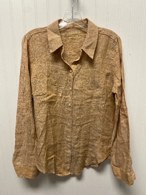 Women's Button-Up BlouseBlouse Designer By Lilly Pulitzer In Brown, Size: M