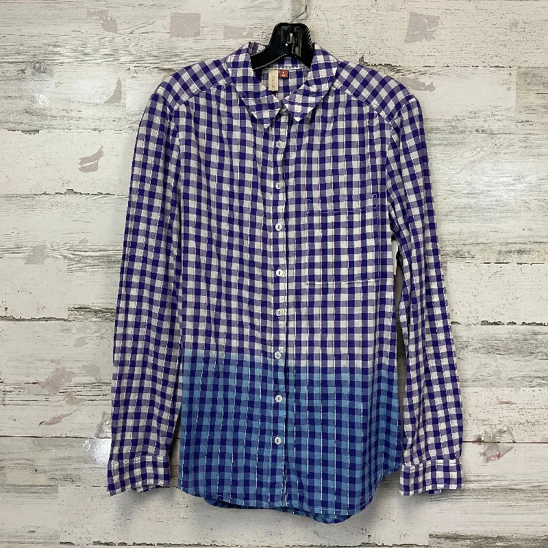 Women's Blouse with Peter Pan CollarBlouse Long Sleeve By Pilcro In Purple, Size: M