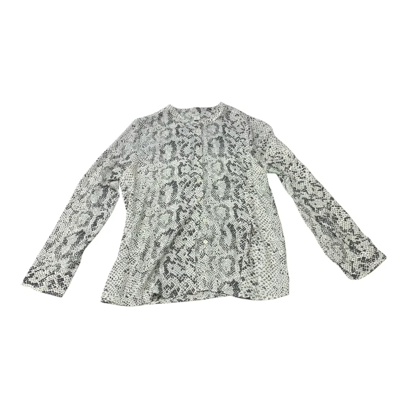 Women's Blouse with Bell SleevesBlouse Long Sleeve By J. Crew In Snakeskin Print, Size: L