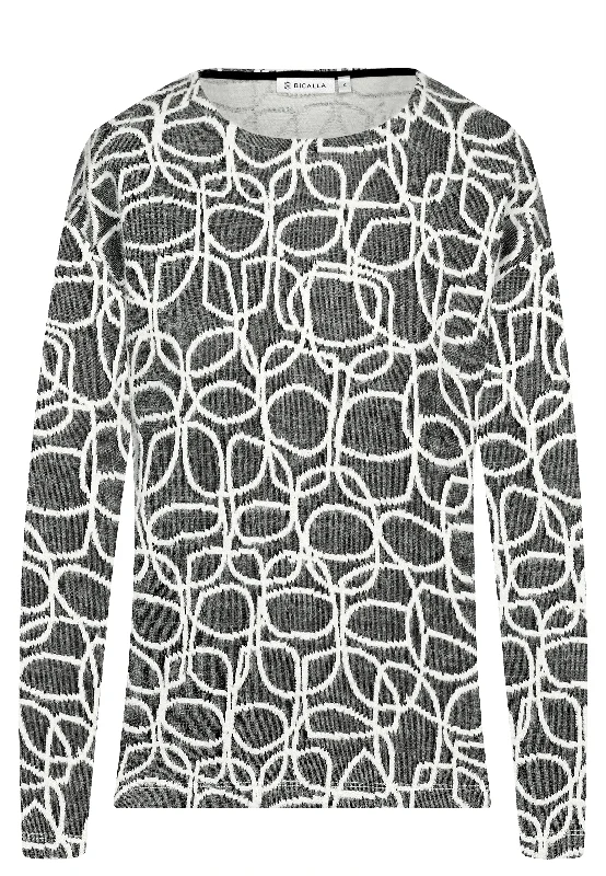 Women's Blouse with Lapel CollarSwirl Print Soft Touch Top