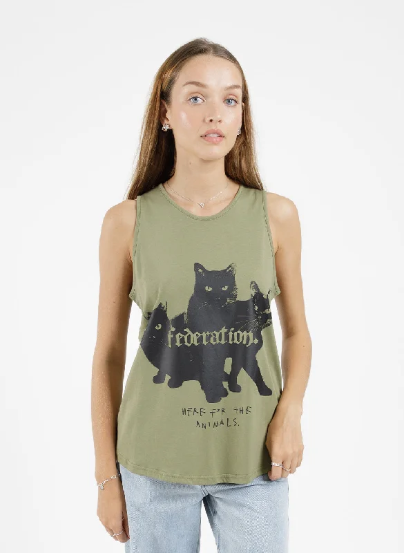 Women's Blouse with LaceRanger Singlet - Cat Gang