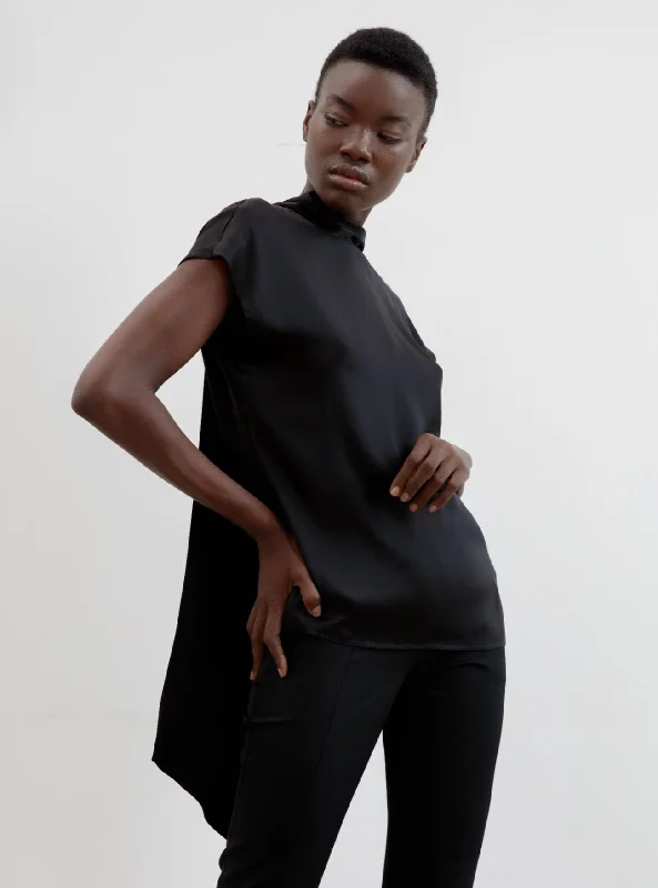 Women's Blouse with Gathered SleevesKahlo Blouse - Noir