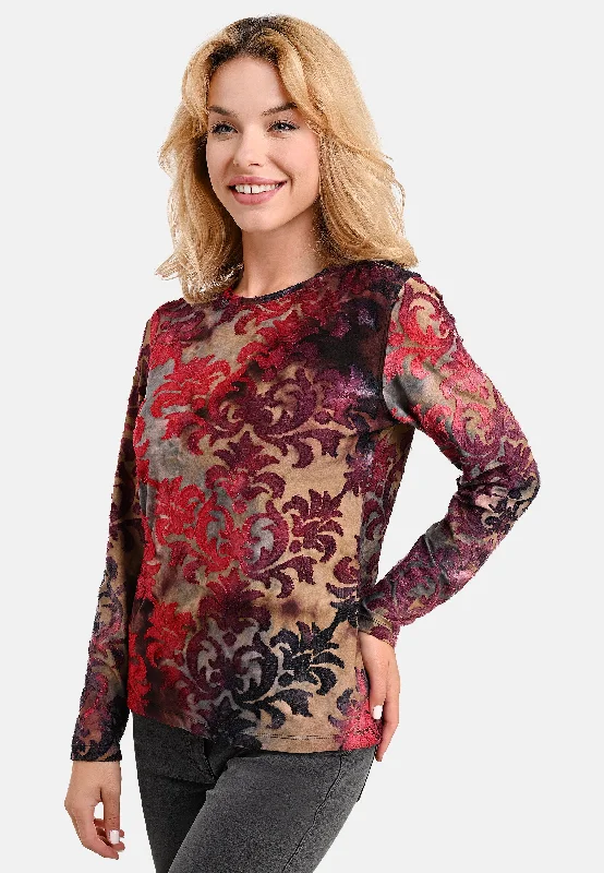 Women's Blouse for EveningTie Dye Effect Top