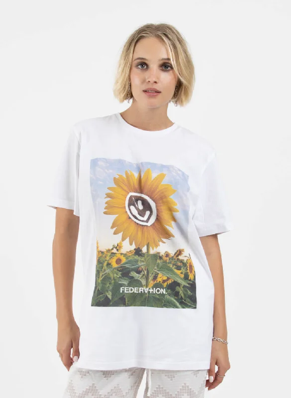 Women's Blouse with Notched CollarStaple Tee - Happy Sun