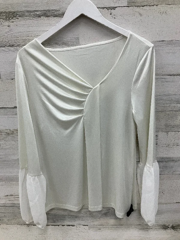 Women's Blouse with Gathered SleevesBlouse Long Sleeve By Catherine Malandrino In Cream, Size: L