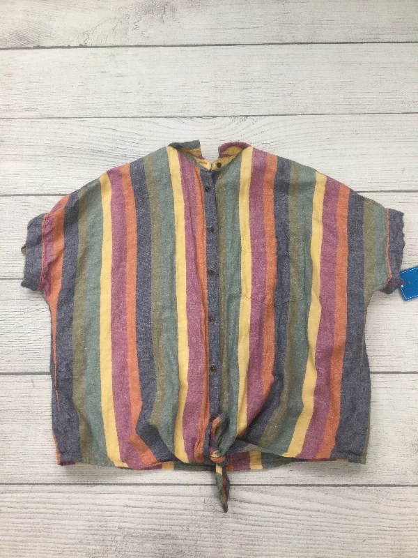 Women's Blouse with Narrow CollarBlouse Short Sleeve By Madewell In Multi-colored, Size: S