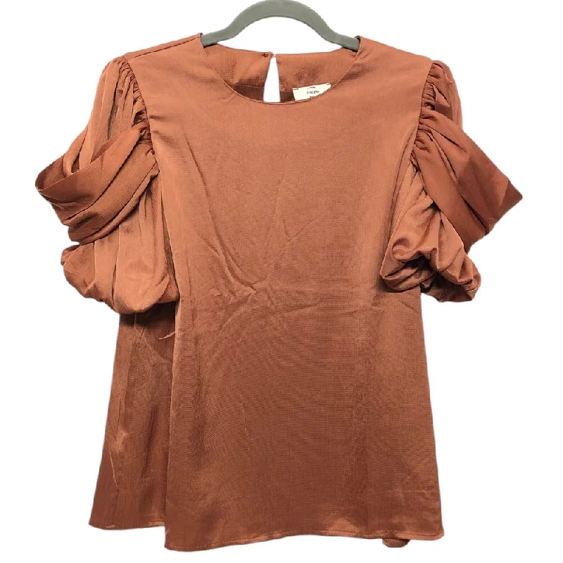 Women's Blouse for SchoolBlouse Short Sleeve By Entro In Orange, Size: S