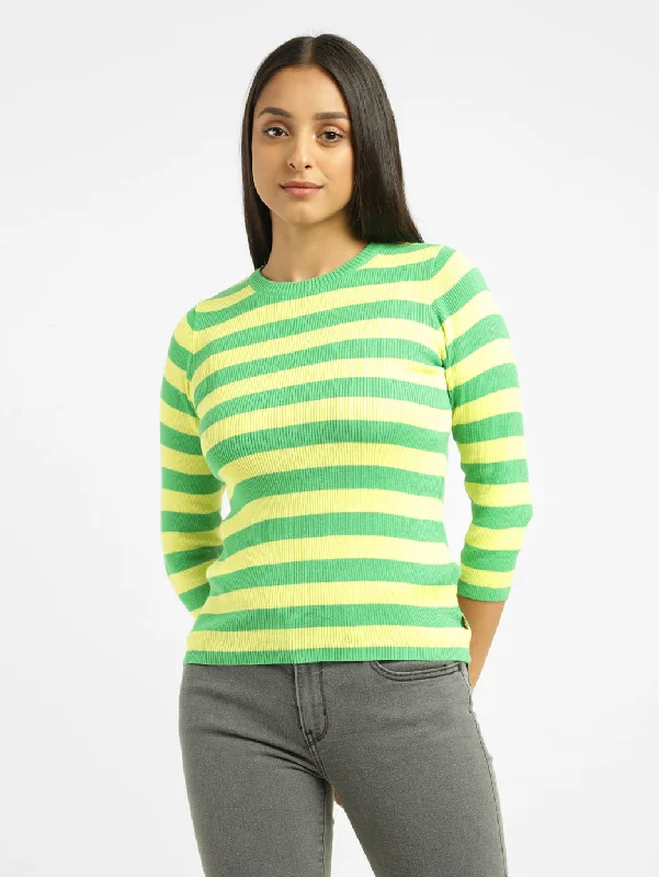 Women's Blouse with Keyhole CollarWomen's Striped Crew Neck Sweater