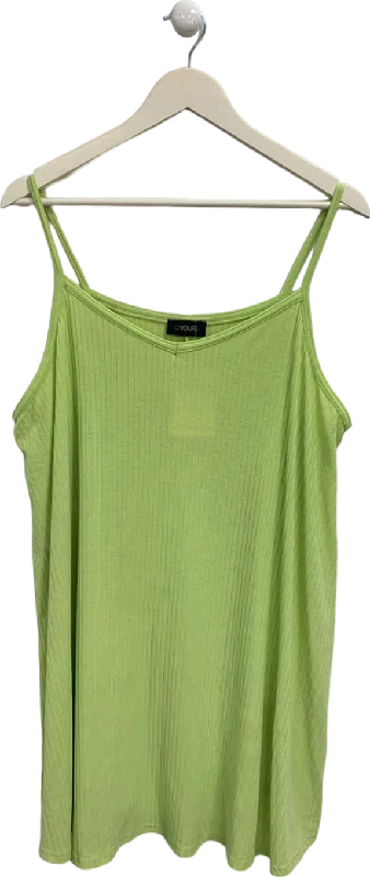 Women's Peter Pan Collar SweatersYours Green Ribbed Cami Top UK 22-24