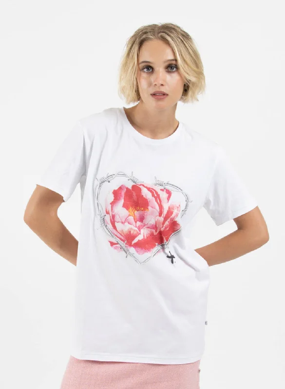 Women's Blouse with Rounded HemRush Tee - Caged Rose