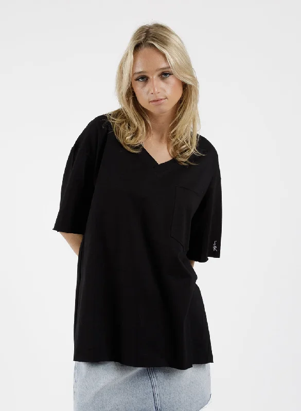 Women's Blouse with V-Shaped CollarForward Tee - FDR