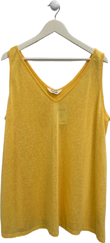 Women's Shawl Collar SweatersYours Yellow Sleeveless Top UK 26-28