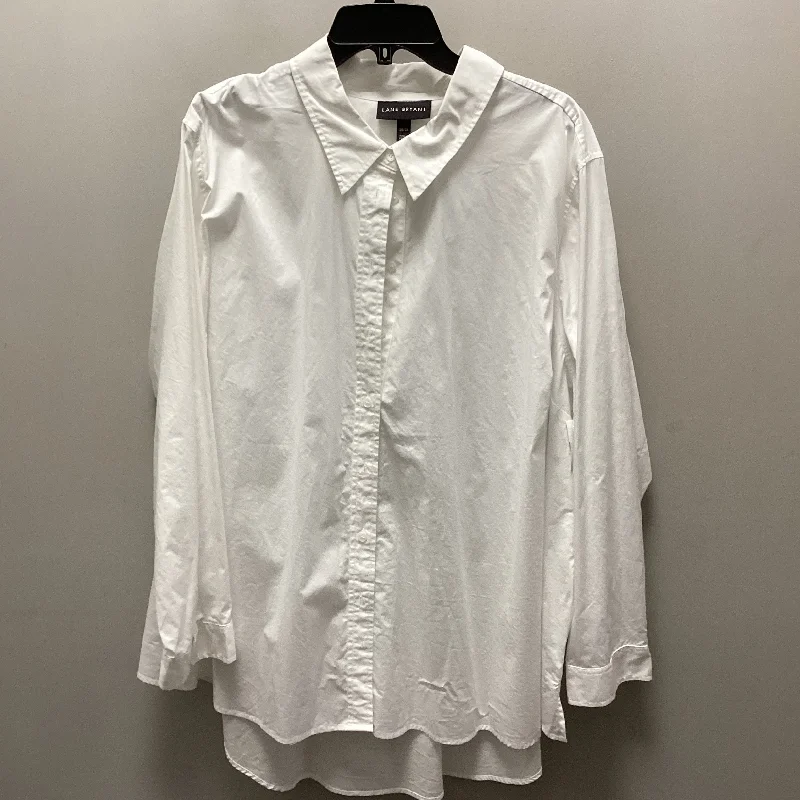 Women's Blouse for Casual WearBlouse Long Sleeve By Lane Bryant In White, Size: 4x