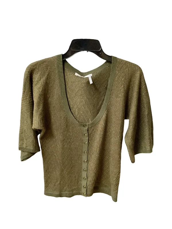 Women's U-Shaped Collar SweatersSweater Cardigan By Classiques Entier In Green, Size: M