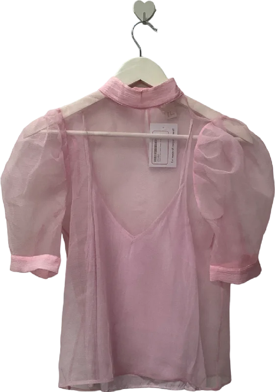 Women's Sweetheart Collar SweatersH&M Pink Sheer Top UK 8