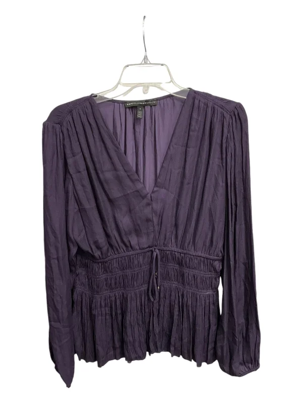 Women's Blouse with Wide CollarBlouse Long Sleeve By White House Black Market In Purple, Size: S