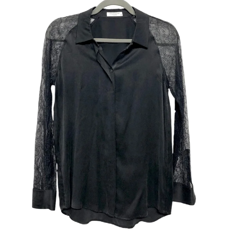 Women's Blouse for EveningBlouse Long Sleeve By Equipment In Black, Size: Xs