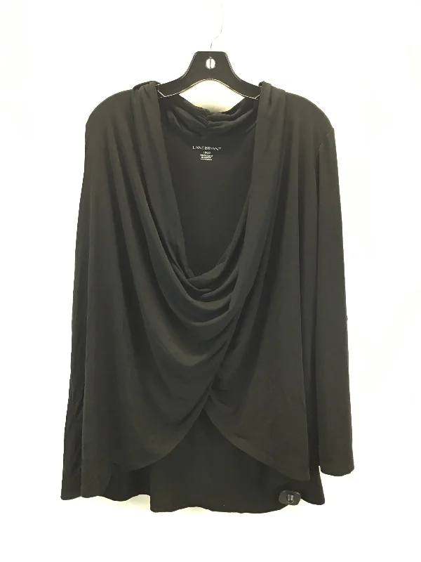 Women's Ruffled BlouseBlouse Long Sleeve By Lane Bryant In Black, Size: 1x