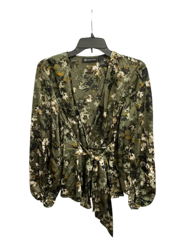 Women's Blouse with Low CollarBlouse Long Sleeve By Inc In Floral Print, Size: S