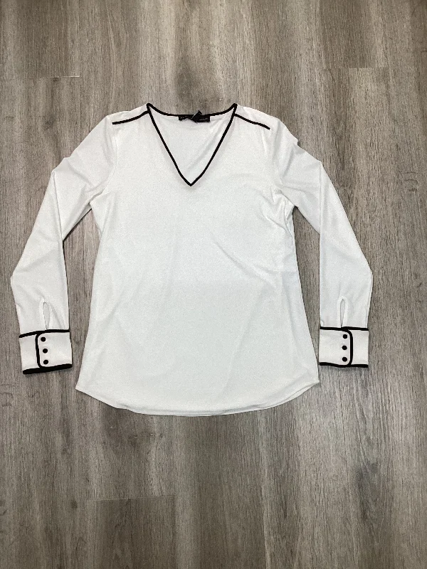 Women's Blouse with Narrow CollarBlouse Long Sleeve By White House Black Market In White, Size: S