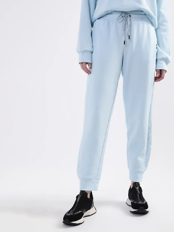 Women's Blouse with Rounded CollarDKNY Women Light Blue Solid Regular Fit Sweatpant