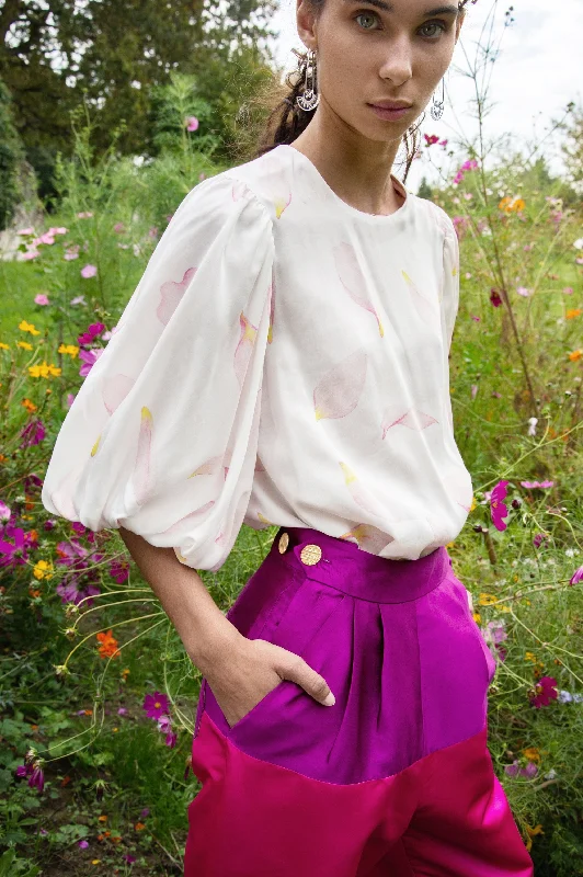 Women's Round-Neck BlouseFlora Petals Blouse