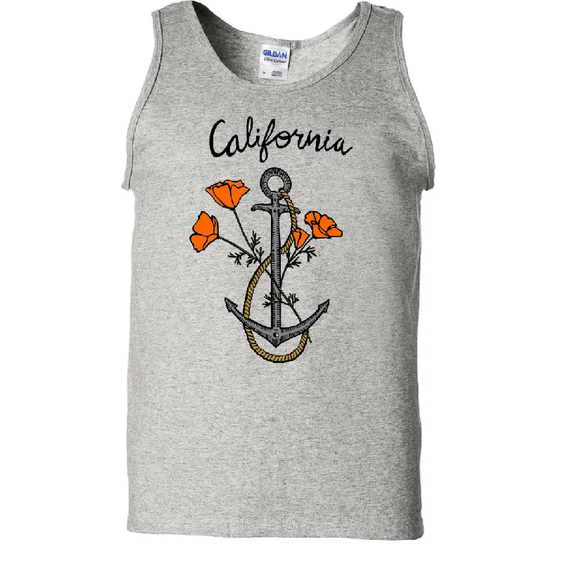 Women's Hooded Sweatshirts with Houndstooth LiningCalifornia Anchor Poppies Asst Colors Tank Top