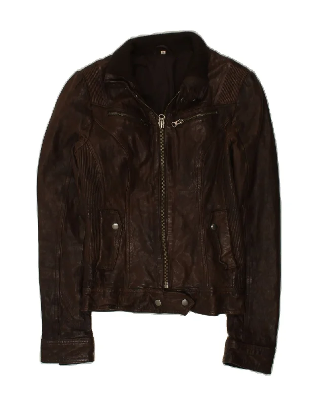 Stylish Women's CoatsYESSICA Womens Faux Leather Jacket EU 36 Small Brown Polyester