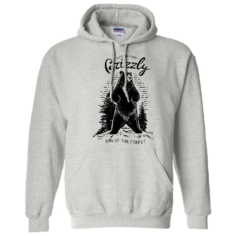 Women's Hooded Zip-Up SweatshirtsWild And Free Grizzly Sweatshirt Hoodie