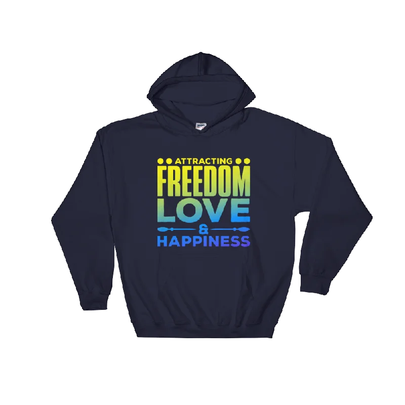 Women's Hooded Sweatshirts with Fleece LiningAttracting Freedom, Love & Happiness: Hooded Sweatshirt