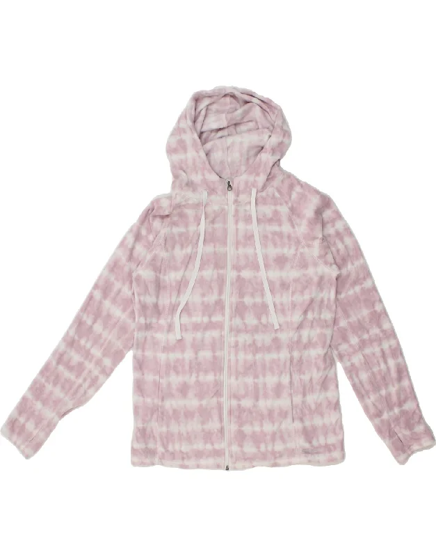 Women's Duffle CoatsEDDIE BAUER Womens Hooded Fleece Jacket UK 16 Large Pink Tie Dye Polyester