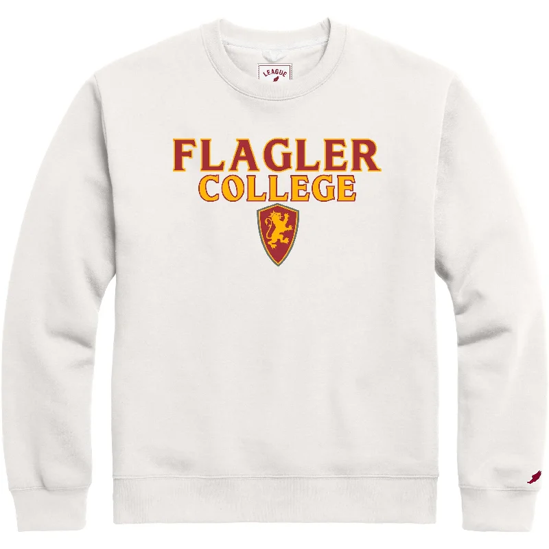 Women's Hooded Sweatshirts with Geometric LiningWhite Flagler College Essential Crew