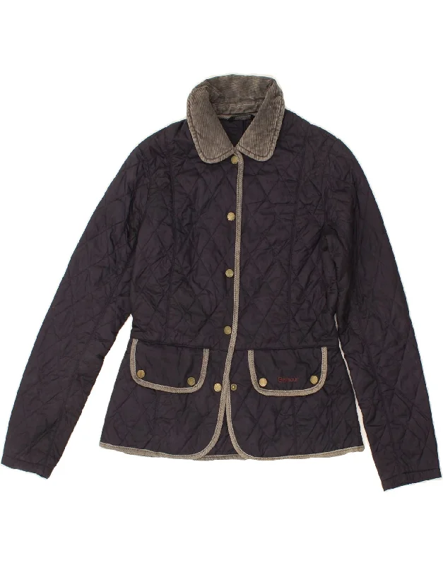 Women's Coats with CollarBARBOUR Womens Quilted Jacket UK 8 Small Navy Blue