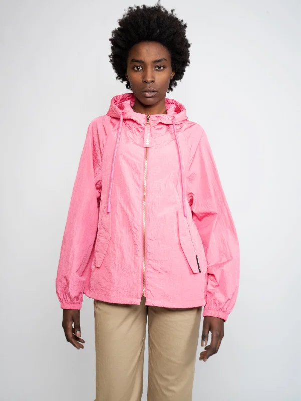 Women's Anorak CoatsGiubbino Over con Cappuccio Rosa