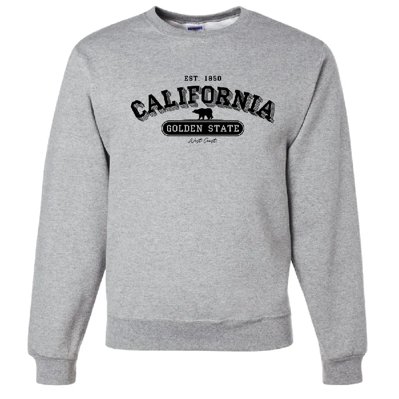 Women's Hooded Sweatshirts with Flap PocketsCalifornia Golden State 1850 Crewneck Sweatshirt