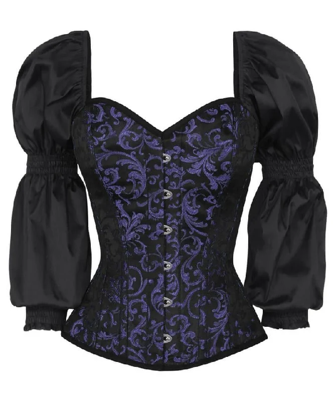 sports bras with mesh insertsKseniya Gothic Corset with Attached Sleeve