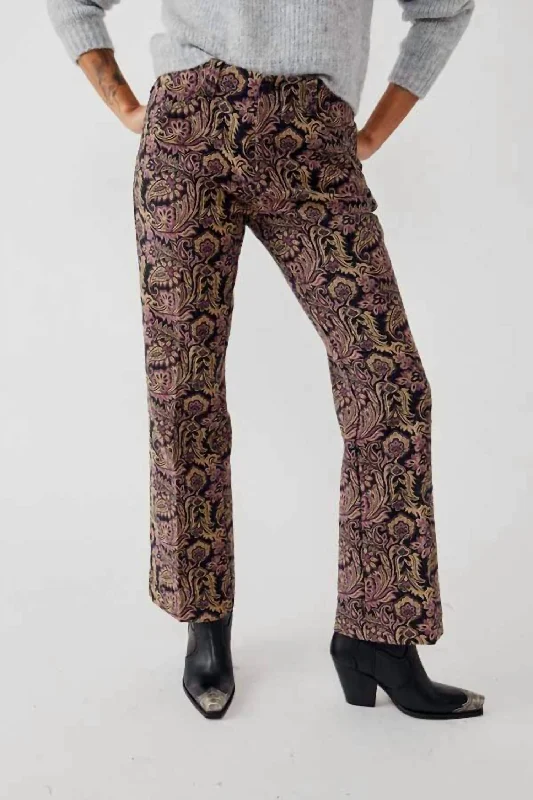 Women's ChinosWalker Relaxed Jacquard Pants In Black Multi