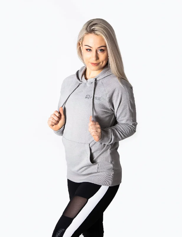 Women's Hooded Sweatshirts with Flannel LiningSIGNATURE PULLOVER HOODIE - LIGHT GREY MARL