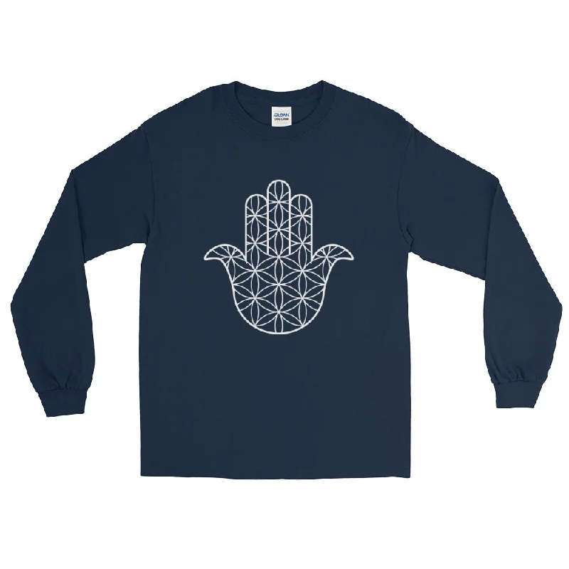 Women's Hooded Sweatshirts with Chenille LiningHand Of Hamsa Long Sleeve T-Shirt