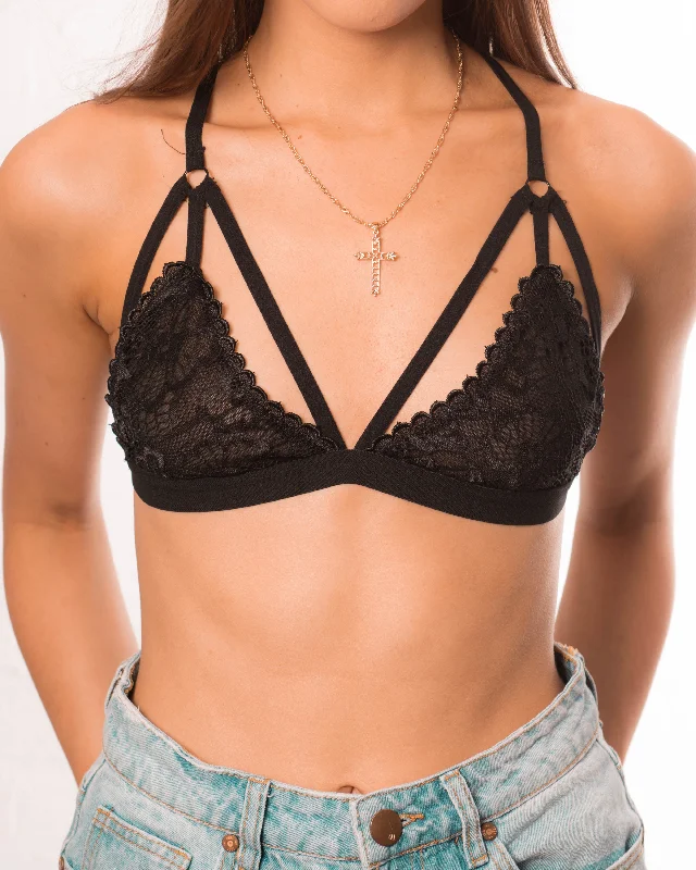 plus-size high-slit pantiesFlora Bralette - Black