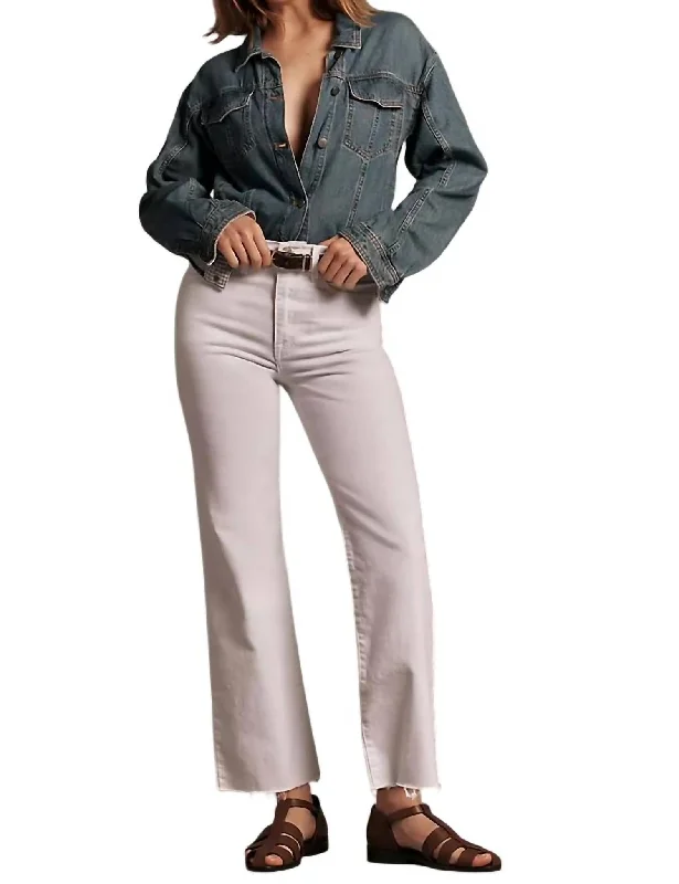 Women's Bootcut PantsLe Jane Crop High-Rise Straight-Leg Jean In Blanc