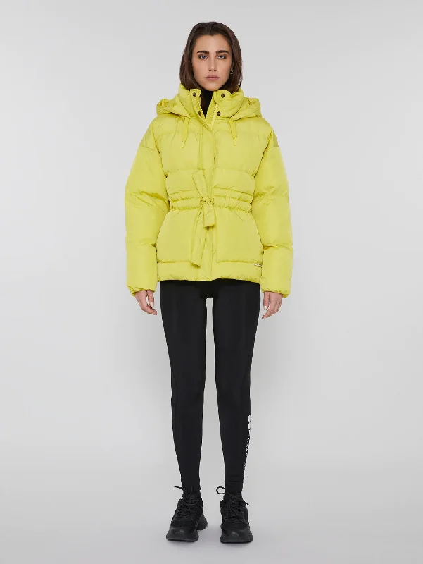 Women's Coats with HoodPiumino Corto con Cinta Lime