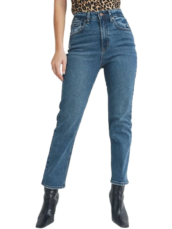 Women's Jodhpurs with Low WaistClassic Slim Straight Jeans In Blue