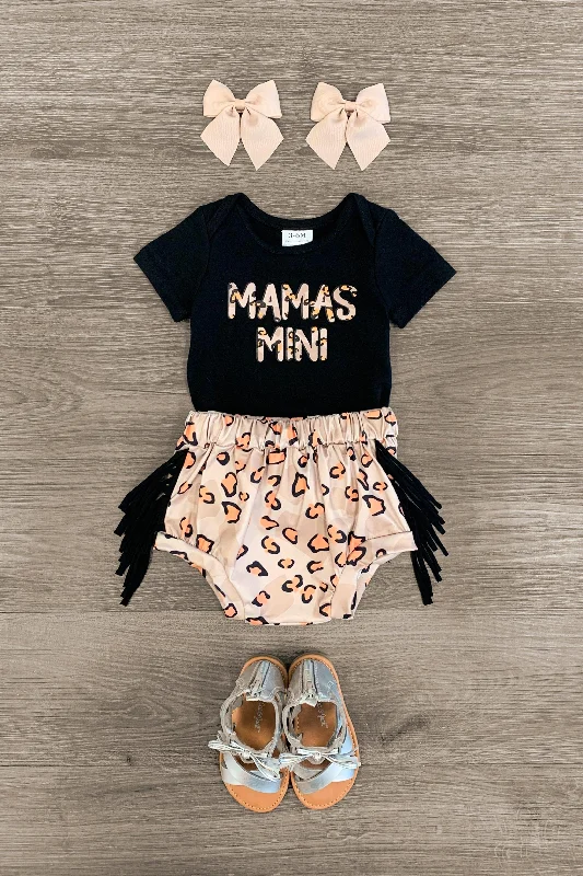 Women's Wrap Dresses"Mama's Mini" Cheetah Onesie Set